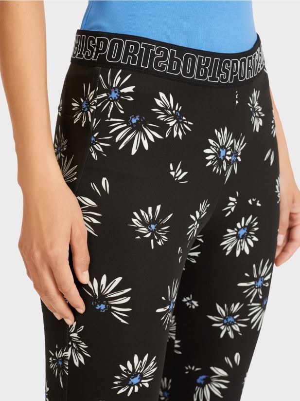 pantaloni slim cu model de margarete Marc Cain negru îmbrăcăminte 4826HH714