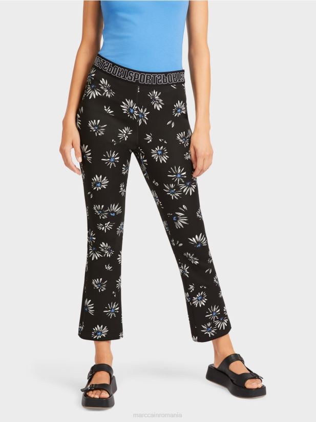 pantaloni slim cu model de margarete Marc Cain negru îmbrăcăminte 4826HH714