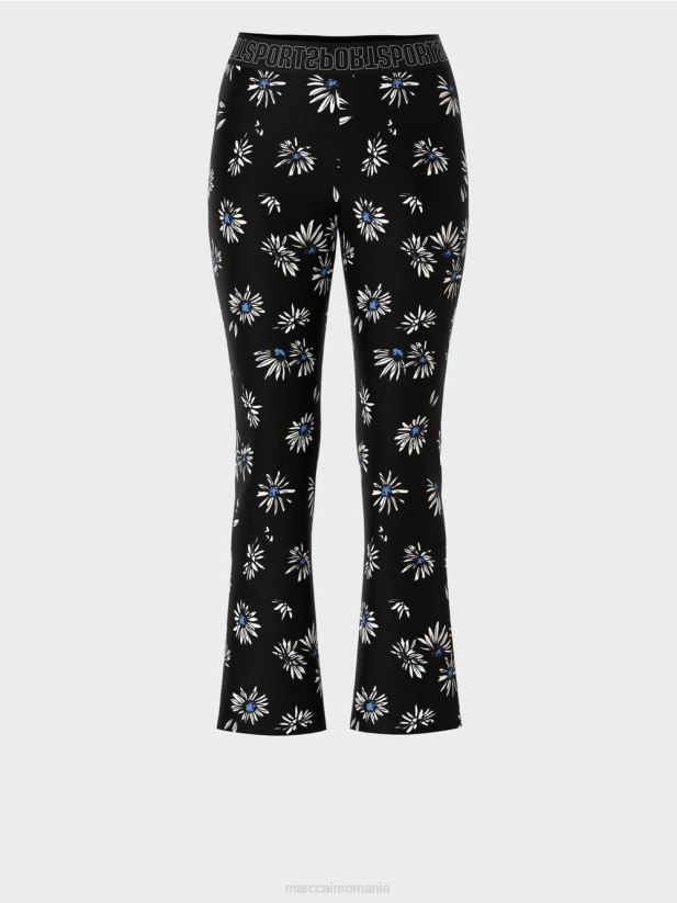 pantaloni slim cu model de margarete Marc Cain negru îmbrăcăminte 4826HH714