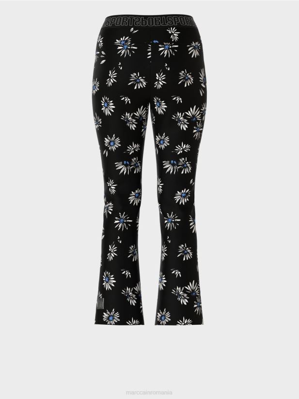 pantaloni slim cu model de margarete Marc Cain negru îmbrăcăminte 4826HH714