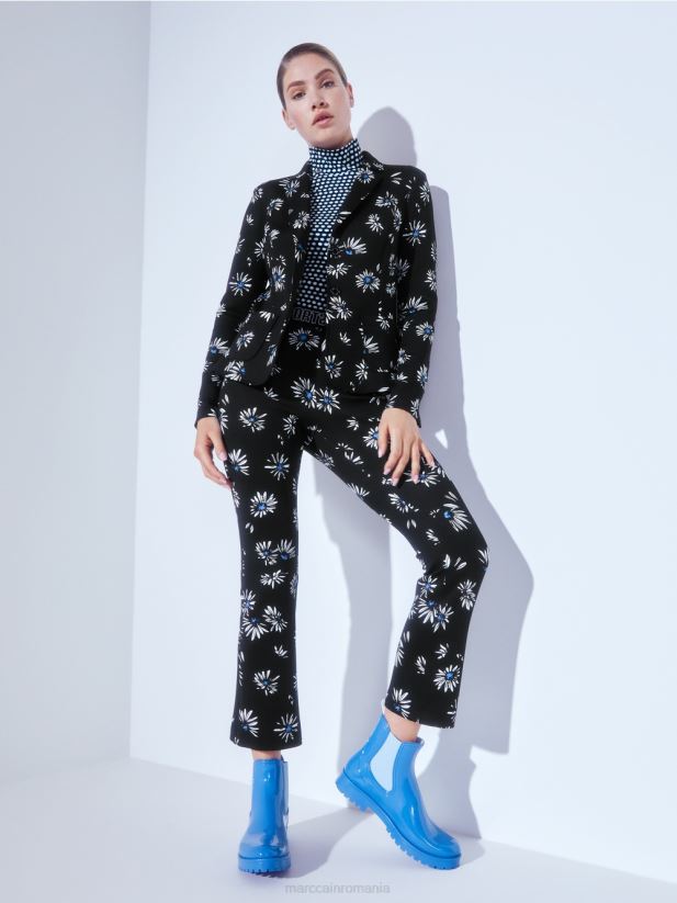 pantaloni slim cu model de margarete Marc Cain negru îmbrăcăminte 4826HH714