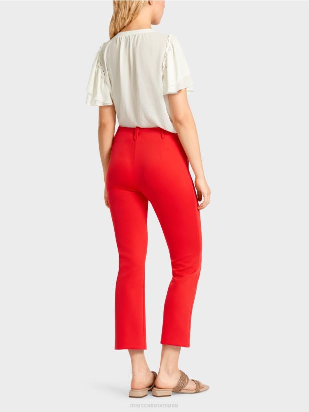 pantaloni slim din jerse frederica Marc Cain Rosu ca focul îmbrăcăminte 4826HH643