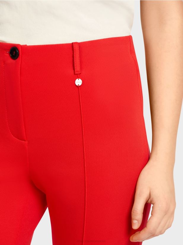 pantaloni slim din jerse frederica Marc Cain Rosu ca focul îmbrăcăminte 4826HH643
