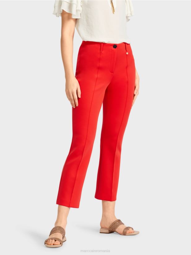 pantaloni slim din jerse frederica Marc Cain Rosu ca focul îmbrăcăminte 4826HH643
