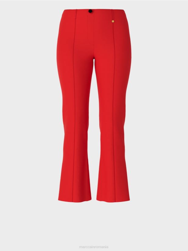 pantaloni slim din jerse frederica Marc Cain Rosu ca focul îmbrăcăminte 4826HH643