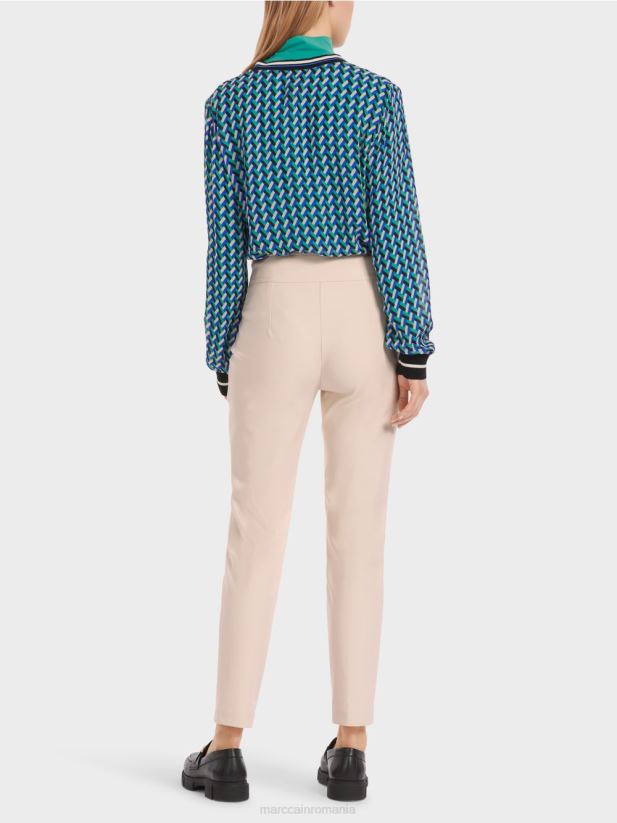 pantaloni sliven cu fermoar lateral Marc Cain floare de migdal îmbrăcăminte 4826HH522