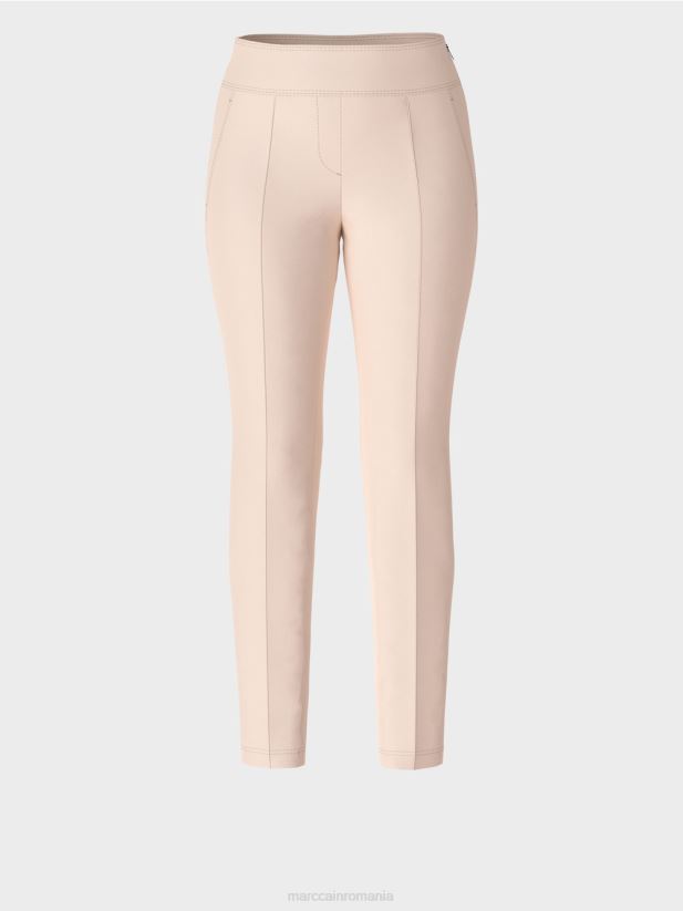 pantaloni sliven cu fermoar lateral Marc Cain floare de migdal îmbrăcăminte 4826HH522