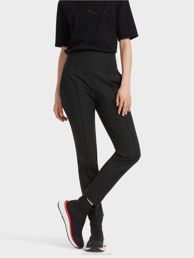 pantaloni sliven cu fermoar lateral Marc Cain negru îmbrăcăminte 4826HH540