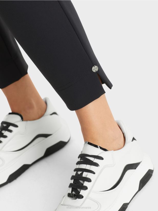 pantaloni sofia din stofa stretch Marc Cain marina îmbrăcăminte 4826HH567