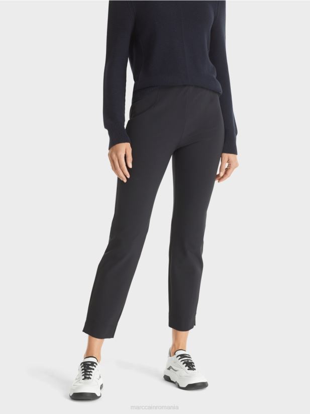 pantaloni sofia din stofa stretch Marc Cain marina îmbrăcăminte 4826HH567