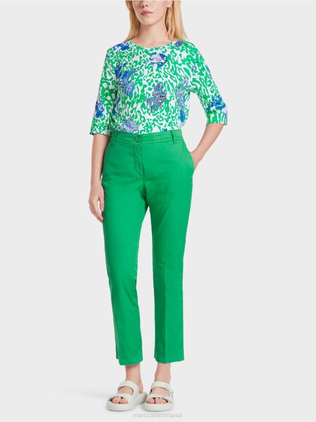 pantaloni sportivi „regândiți împreună”. Marc Cain frunză strălucitoare de busuioc îmbrăcăminte 4826HH601