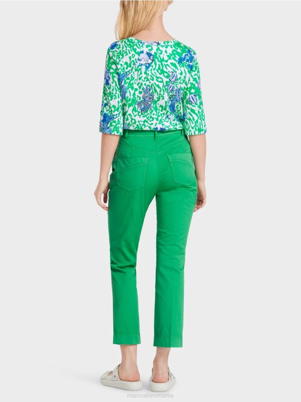 pantaloni sportivi „regândiți împreună”. Marc Cain frunză strălucitoare de busuioc îmbrăcăminte 4826HH601