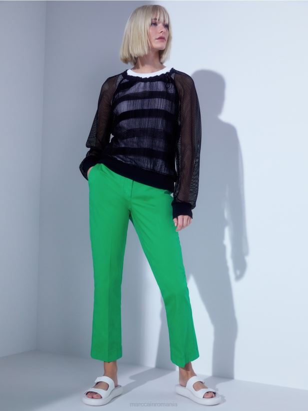 pantaloni sportivi „regândiți împreună”. Marc Cain frunză strălucitoare de busuioc îmbrăcăminte 4826HH601