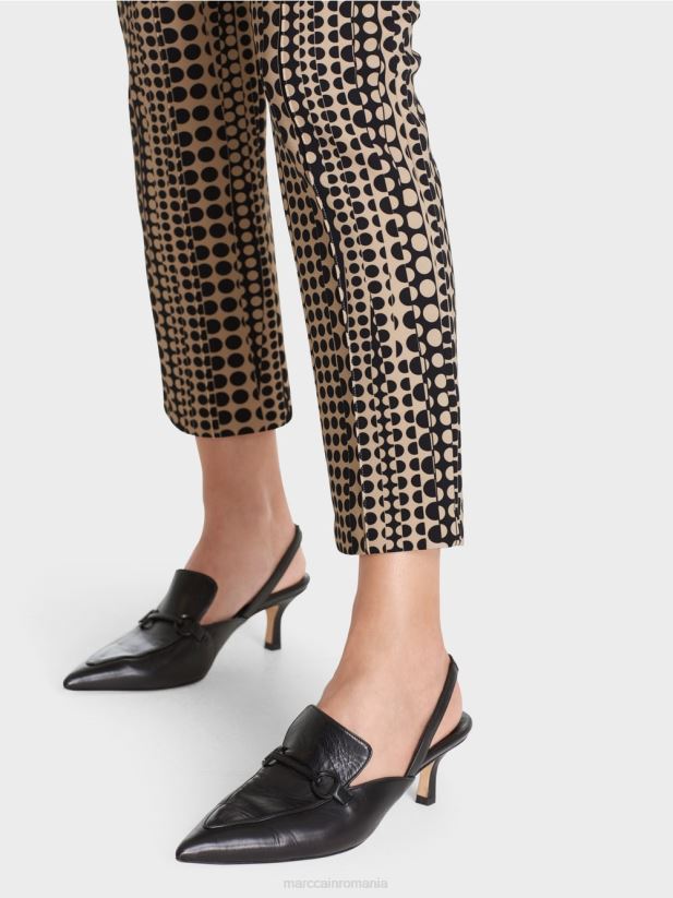 pantaloni stretch Sydney cu model de puncte Marc Cain granola îmbrăcăminte 4826HH728