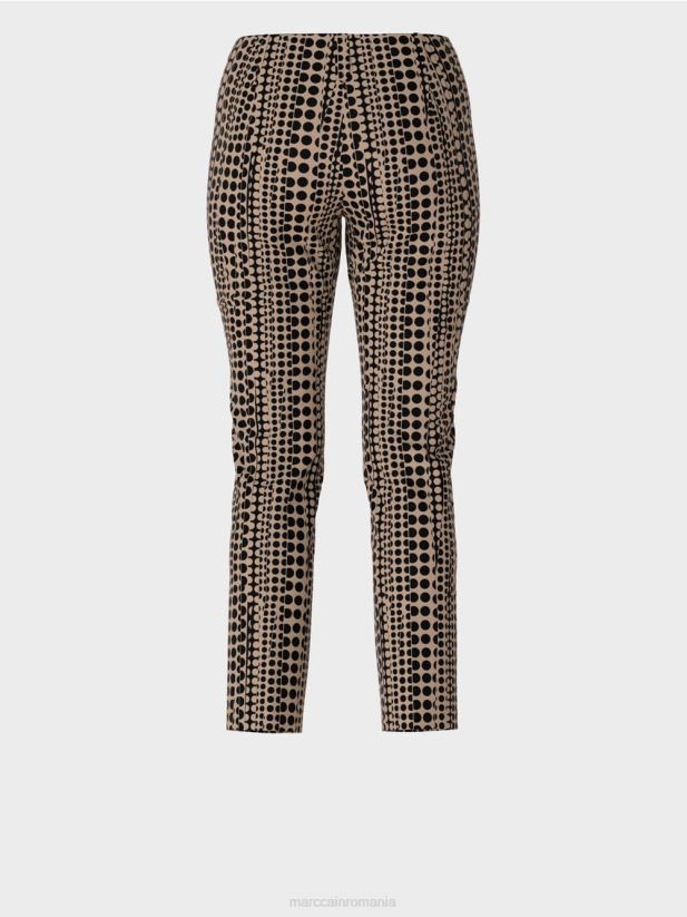 pantaloni stretch Sydney cu model de puncte Marc Cain granola îmbrăcăminte 4826HH728