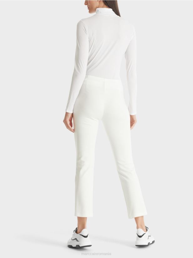 pantaloni stretch cu snur Marc Cain aproape alb îmbrăcăminte 4826HH741