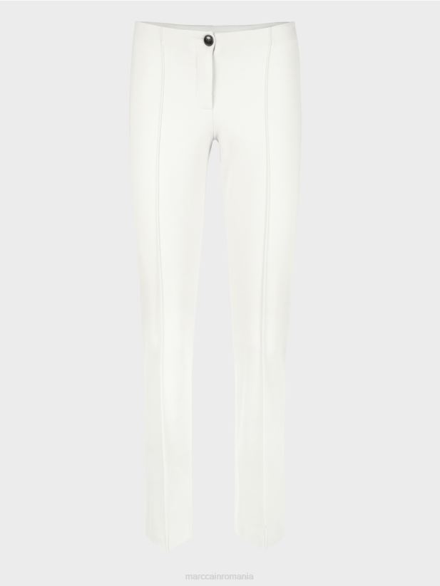 pantaloni stretch cu snur Marc Cain aproape alb îmbrăcăminte 4826HH741