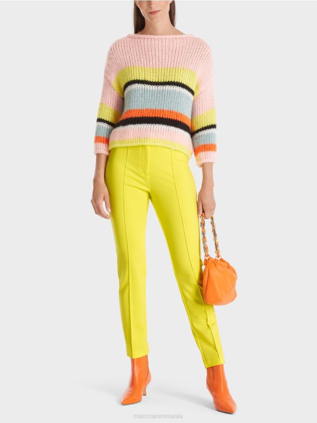 pantaloni stretch cu talie obișnuită Sydney Marc Cain lămâie moale îmbrăcăminte 4826HH587