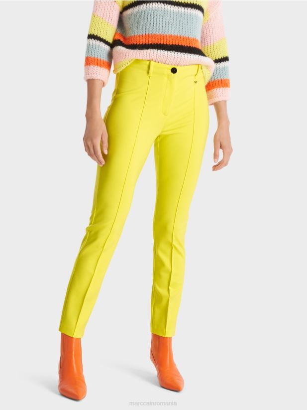 pantaloni stretch cu talie obișnuită Sydney Marc Cain lămâie moale îmbrăcăminte 4826HH587