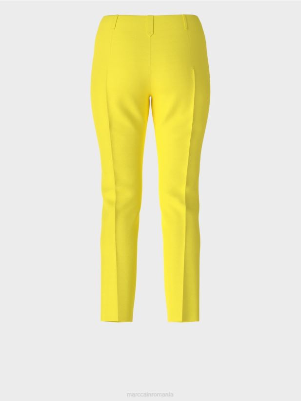 pantaloni stretch cu talie obișnuită Sydney Marc Cain lămâie moale îmbrăcăminte 4826HH587