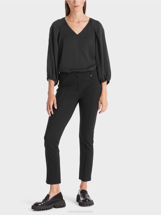 pantaloni stretch cu talie obișnuită Sydney Marc Cain negru îmbrăcăminte 4826HH591