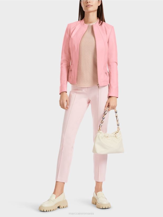 pantaloni stretch cu talie obișnuită Sydney Marc Cain roz pudra moale îmbrăcăminte 4826HH582