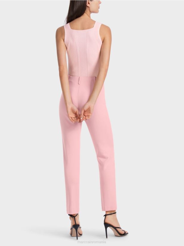 pantaloni stretch cu talie obișnuită Sydney Marc Cain roz pudra moale îmbrăcăminte 4826HH582