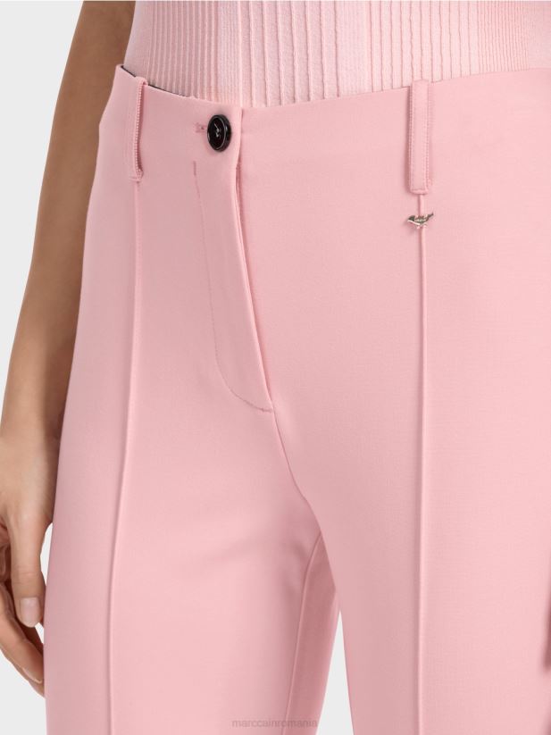 pantaloni stretch cu talie obișnuită Sydney Marc Cain roz pudra moale îmbrăcăminte 4826HH582
