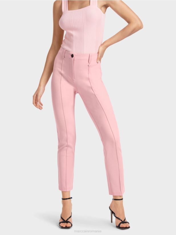 pantaloni stretch cu talie obișnuită Sydney Marc Cain roz pudra moale îmbrăcăminte 4826HH582