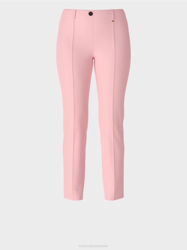pantaloni stretch cu talie obișnuită Sydney Marc Cain roz pudra moale îmbrăcăminte 4826HH582