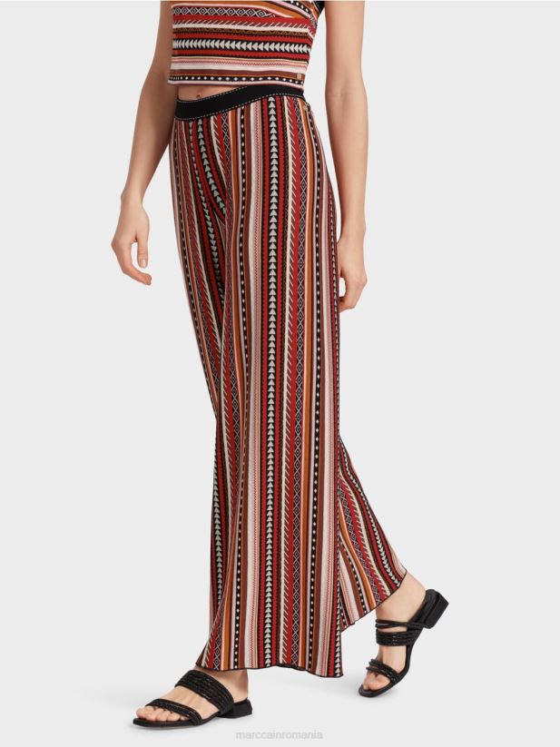 pantaloni \"tricotati in germania\" Marc Cain rosu intens îmbrăcăminte 4826HH605