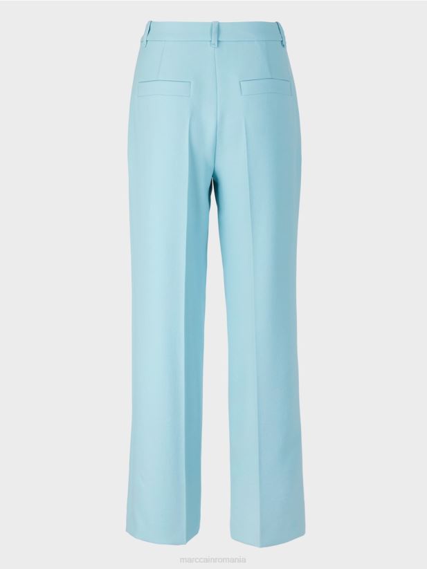 pantaloni ușori cu cute presate Marc Cain albastru atmosferic îmbrăcăminte 4826HH734
