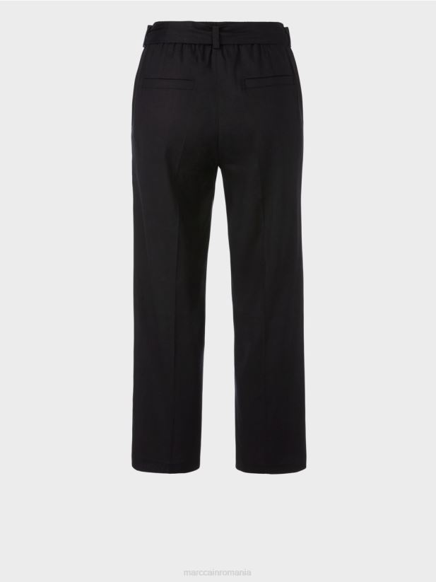 pantaloni wardha paperbag Marc Cain albastru miezul nopții îmbrăcăminte 4826HH651