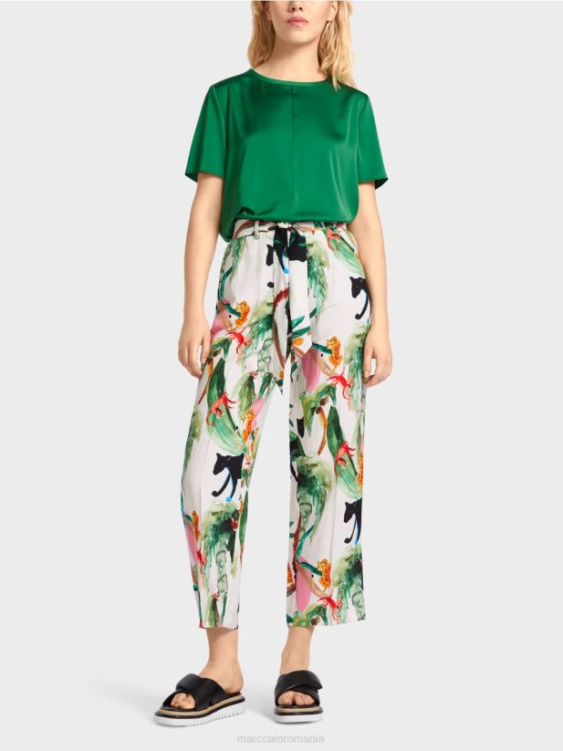 pantaloni wardha paperbag Marc Cain aproape alb îmbrăcăminte 4826HH654