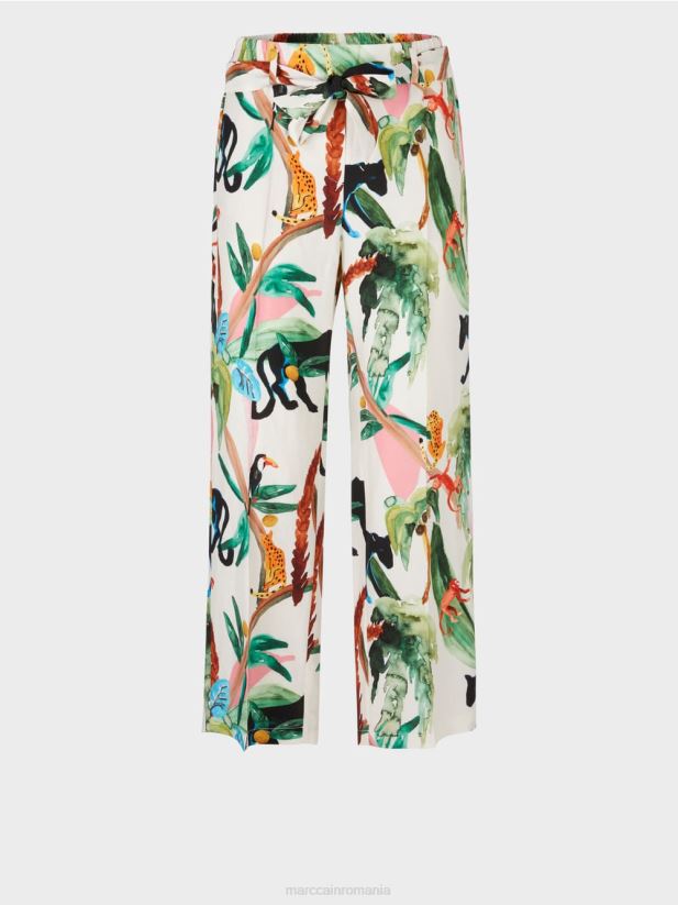 pantaloni wardha paperbag Marc Cain aproape alb îmbrăcăminte 4826HH654