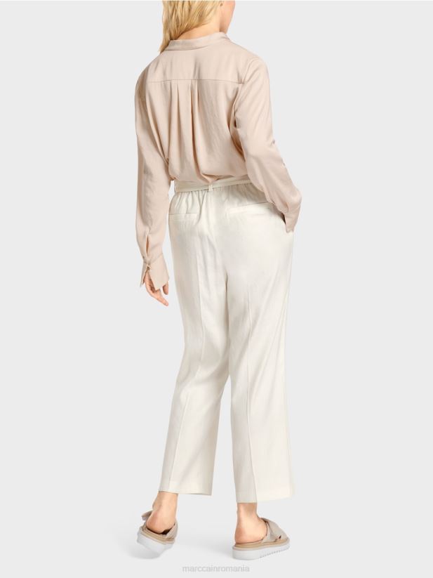 pantaloni wardha paperbag Marc Cain aproape alb îmbrăcăminte 4826HH676
