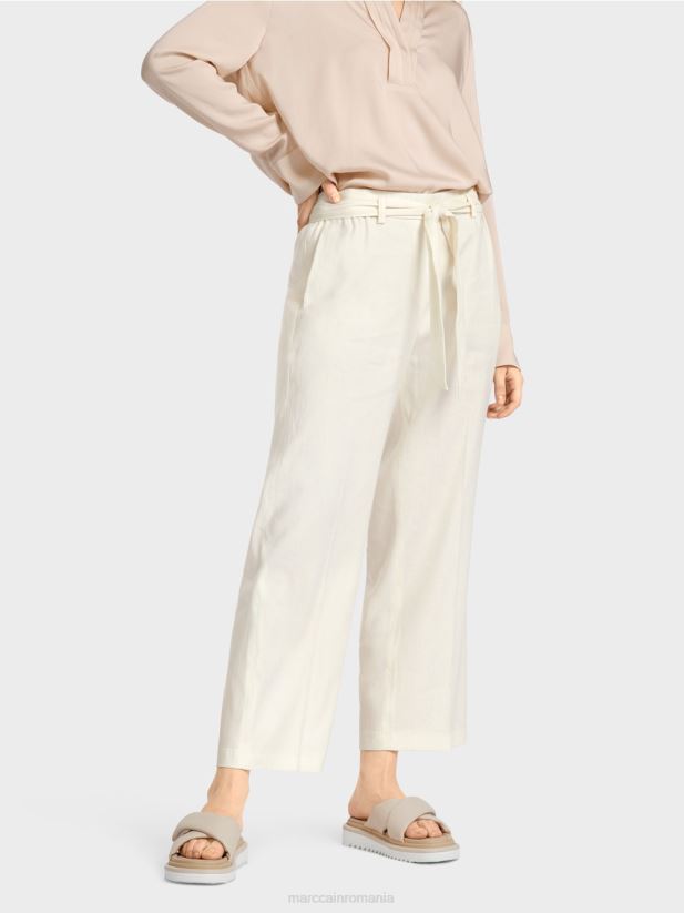 pantaloni wardha paperbag Marc Cain aproape alb îmbrăcăminte 4826HH676