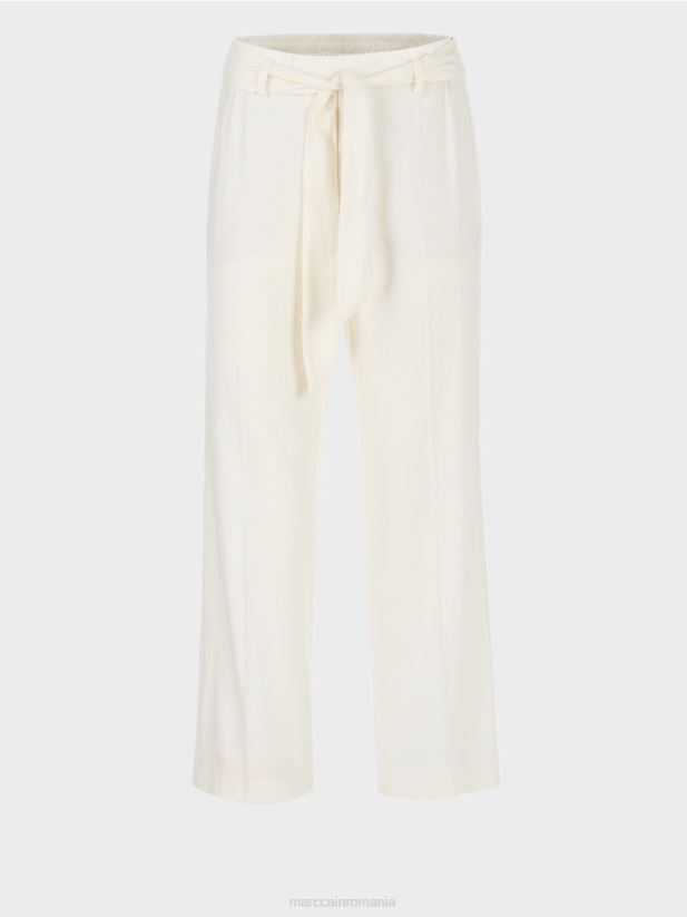 pantaloni wardha paperbag Marc Cain aproape alb îmbrăcăminte 4826HH676