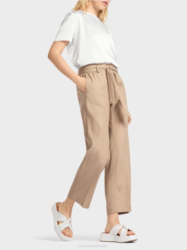 pantaloni wardha paperbag Marc Cain nisip adânc îmbrăcăminte 4826HH647