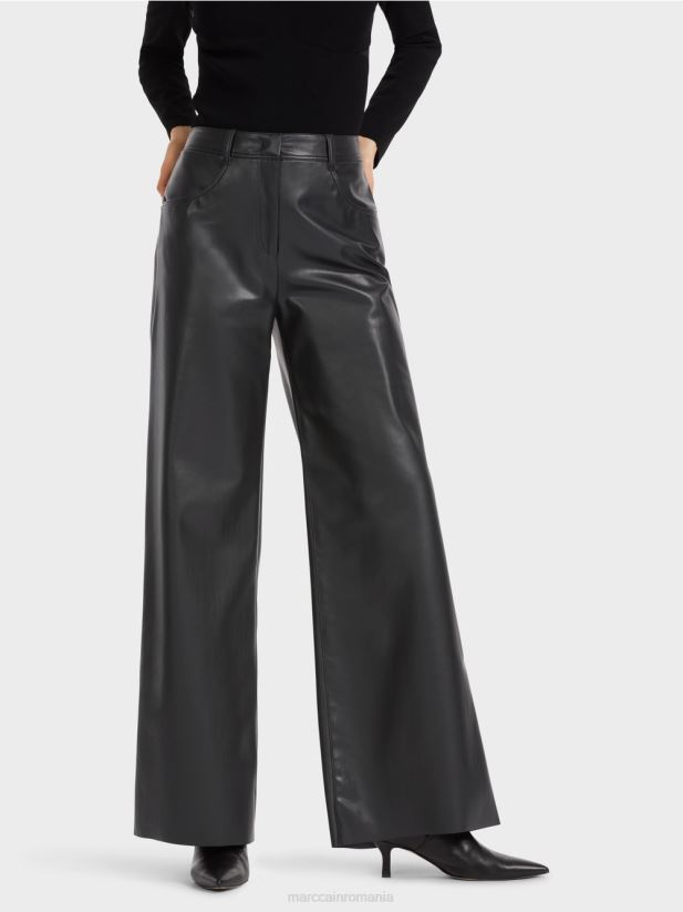 pantaloni warri într-o potrivire feminină Marc Cain negru îmbrăcăminte 4826HH528