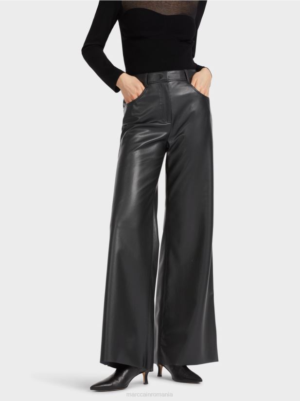 pantaloni warri într-o potrivire feminină Marc Cain negru îmbrăcăminte 4826HH528