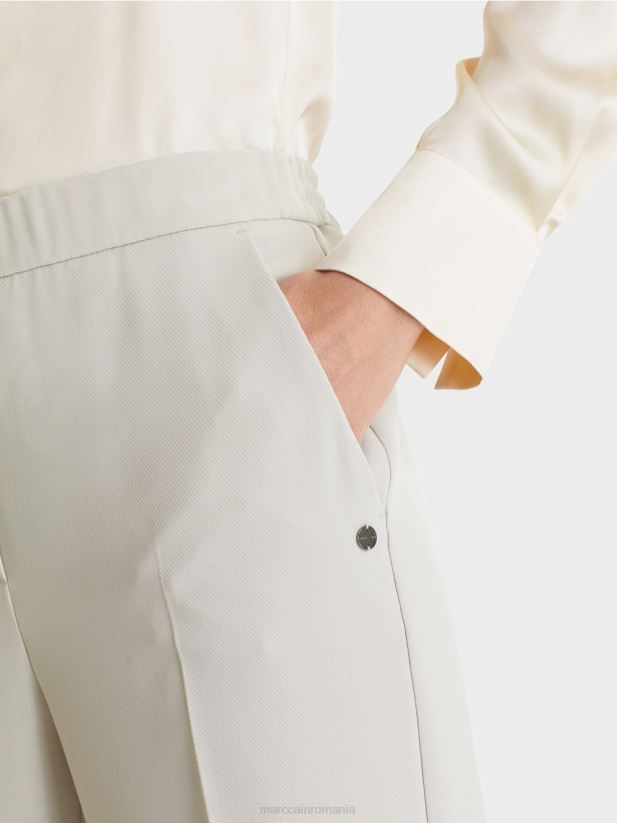 pantaloni washington cu picioare largi Marc Cain piatra calda îmbrăcăminte 4826HH575