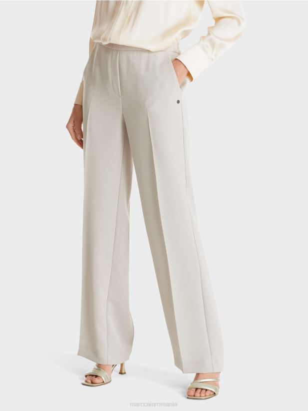 pantaloni washington cu picioare largi Marc Cain piatra calda îmbrăcăminte 4826HH575
