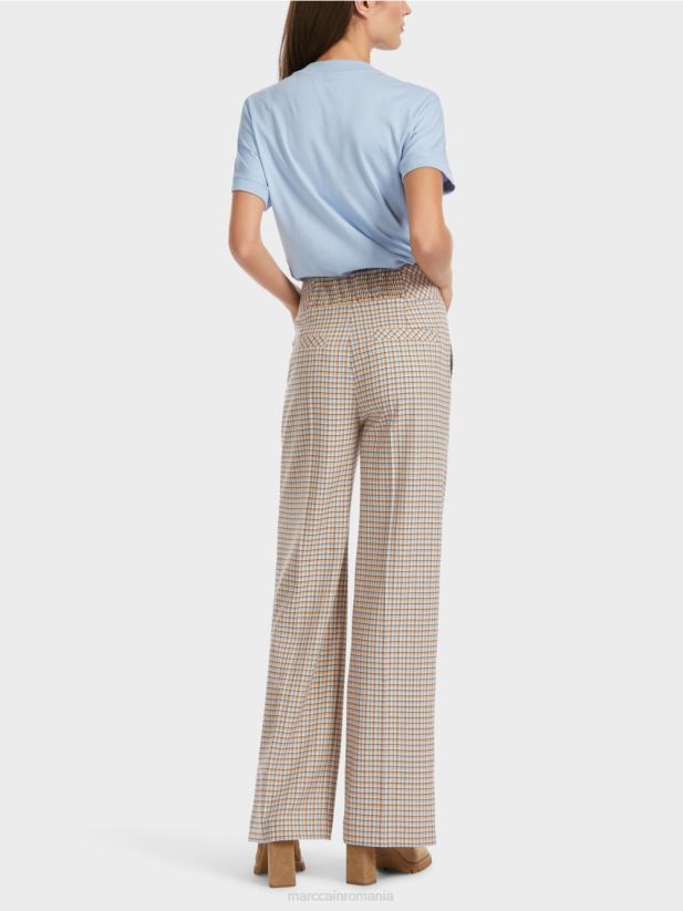 pantaloni waxhaw cu design în carouri Marc Cain cer întunecat de vară îmbrăcăminte 4826HH556