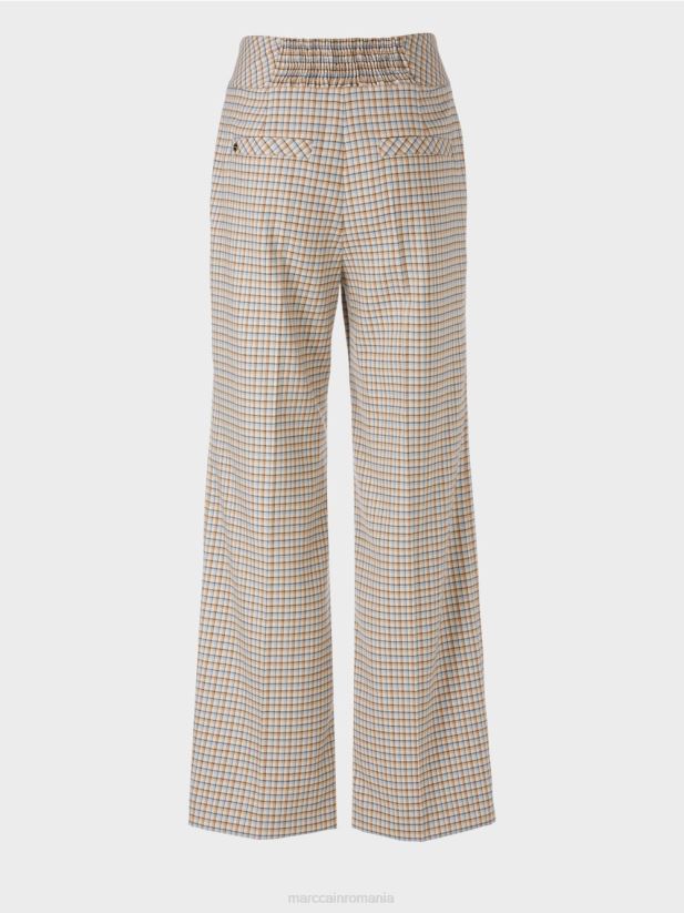 pantaloni waxhaw cu design în carouri Marc Cain cer întunecat de vară îmbrăcăminte 4826HH556