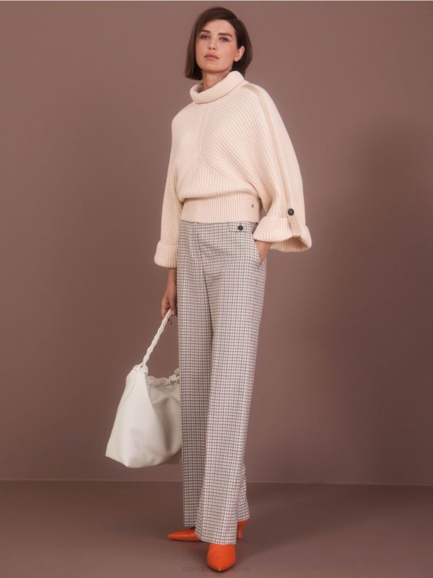 pantaloni waxhaw cu design în carouri Marc Cain cer întunecat de vară îmbrăcăminte 4826HH556