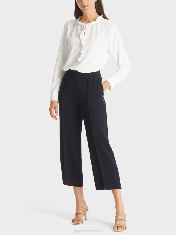 pantaloni wellington cu picioare largi Marc Cain marina îmbrăcăminte 4826HH578