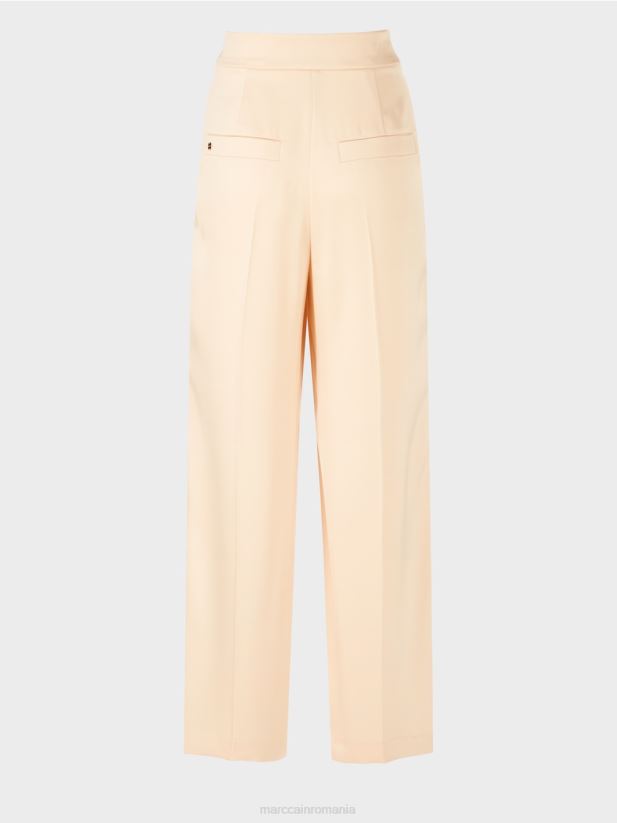 pantaloni wichita plisati cu picior lat Marc Cain crema inchisa îmbrăcăminte 4826HH557