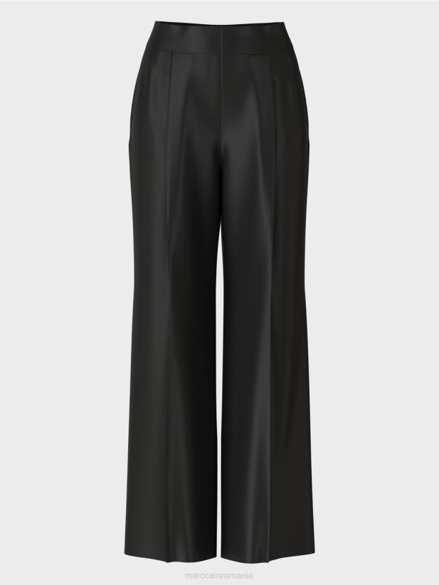 pantaloni wichita plisati cu picior lat Marc Cain negru îmbrăcăminte 4826HH526