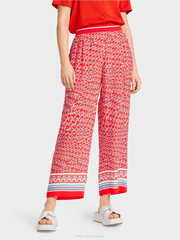 pantaloni witten în design anilor șaptezeci Marc Cain Rosu ca focul îmbrăcăminte 4826HH672